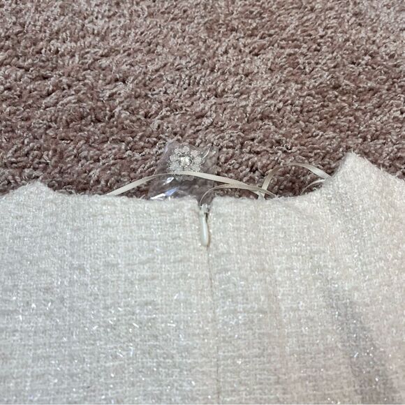 MABLE Tweed Mini Dress with Rhinestone Buttons - Picture 8 of 14